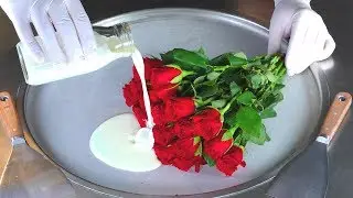 How To Turn Roses Into Ice Cream Rolls | ASMR
