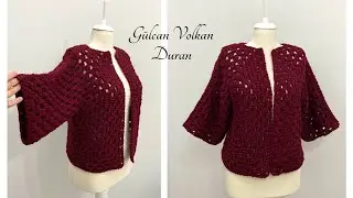 ÇOK KULLANIŞLI OLDU 😍- ALTIGEN MOTİF İLE ÖRGÜ KOLAY HIRKA YAPIMI -
