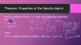 Properties of Matrix Operations: The Identity Matrix and Repeated Multiplication of Square Matrices