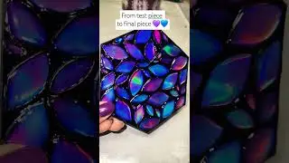 Such dramatic music! 😅 #shorts #holographic #stainedglassart #art #liadiadesigns #painting