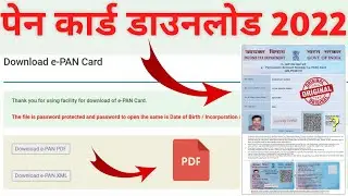 Download e PAN Card 2022 | pan card download pdf 2022 | How can I download my PAN card PDF?