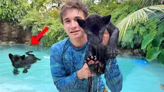 TAKING MY BABY PANTHER SWIMMIMG IN GIANT FRESHWATER LAGOON !