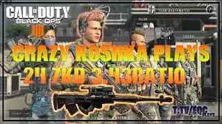 CRAZY KOSHKA PLAYS! Call Of Duty Black Ops 4 BETA (24/7 KD) 3.43ratio TD