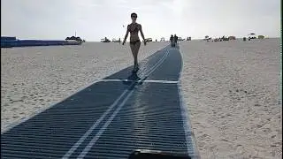 Wheelchair Accessible Treasure Island Municipal Beach, St Petersburg Florida featuring Mobi-Mat