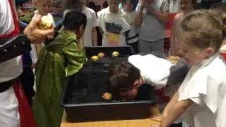 Ajin and Matyas Apple Bobbing