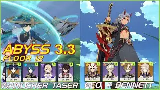 C0 Wanderer Taser Team and Itto Geo Team + Bennett [NO BGM] Genshin Abyss 3.3