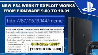 New PS4 Webkit Exploit impacts Firmware 9.03 to 10.01 | Tested on 9.00