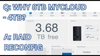 MyCloud Reconfigure 4TB to 8TB by changing RAID1 to JBOD