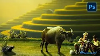A Peaceful Village Life Photoshop Manipulation - Human Interest Photoshop Editing