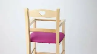 Seggiolone  per bambini in legno di faggio tinta Naturale con sedute imbottite in  ecopelle