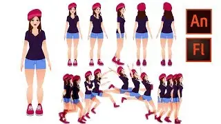 Step by step 2D character design & rigging & animation tutorial in(Flash/Adobe Animate CC)ArtTutor
