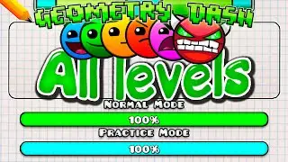 Все нарисованные Paint уровни в Geometry Dash All Lelevs Paint