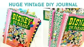 HOW TO MAKE JUNK JOURNAL | Using A Huge Vintage Book | DIY Tutorial & Flip Final Through