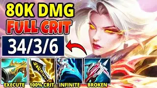 BROKEN 100% CRIT VAYNE WITH COLLECTOR - 80000 DMG, 34 KILLS (INSTANT EXECUTE) - League of Legends