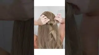 EASY BUBBLE BUN HALF UPDO |  