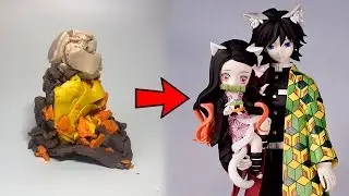 Demon Slayer 鬼滅の刃: Kamado Nezuko & Tomioka Giyu | Clay Tutorial Anime Figure | SoulYO ART