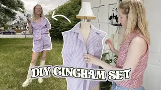 let's make my dream gingham 2-piece from thrifted fabric (i finished it in one day)
