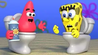 SpongeBob VS skibidi toilet (invisible spray)