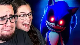 My GIRLFRIEND Reacts to EVIL SONIC.EXE