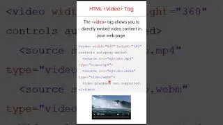 Embed Video in HTML (video tags)