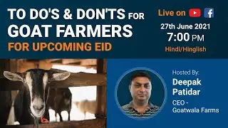 🔴 LIVE: [7PM, 27th June]: Goat Farming : Eid Special!