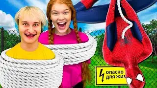 ЧЕЛОВЕК ПАУК стал нашей няней на 24 часа! Человек паук ЧЕЛЛЕНДЖ! НЯНЯ Супергерой!