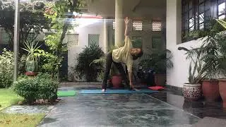 First monsoon showers & yoga | 5 minutes wellness| yoga poses for all ages