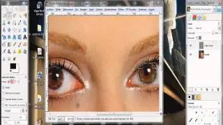 Video tutorial como cambiar el color de los ojos GIMP