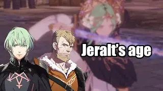 Jeralt revealed his age when he confront Rhea