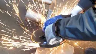 Cutting metal using a high speed turbine angle-grinder