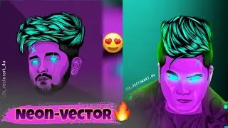 Neon Glowing Cartoon Vector| Step-By-Step| Prince Editz