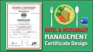 Printable Restaurant Experience Certificate Design in Microsoft Word 
