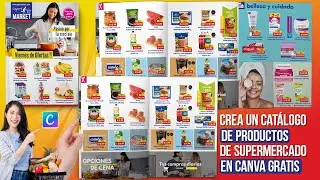 CÓMO crear tu CATÁLOGO DIGITAL para tus productos de SUPERMERCADO en CANVA GRATIS |PLANTILLA GRATIS🛒