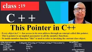 19 This pointer in C++ zoom | C++ Programming Tutorial for beginners | cpp | C plus plus
