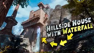 Hillside House with Waterfall | CONAN EXILES