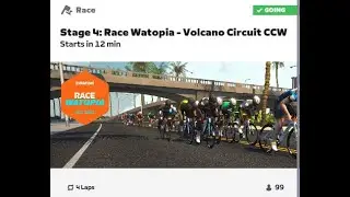 Stage 4: Race Watopia - Volcano Circuit CCW 4 laps (C) total 21km