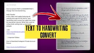 How to Convert TEXT to HANDWRITING? | Change Text into Handwriting @