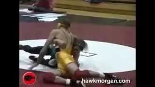 finishing with his arm on his back