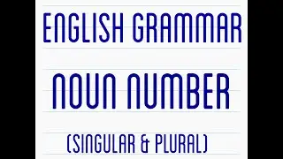 Noun Number (Singular & Plural) - English Grammar