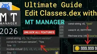 Modding tutorial Using MT Manager Vip || How To edit Classes.dex || 2025 