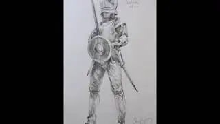 Средневековый западноевропейский воин. Sketch