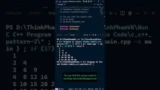 Triangle of numbers using C++ | Run code in Visual Studio Code | THINHPHAM 