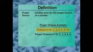 Video Definitions: Primes and Composites: Definition 31