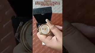 SM LADIES STONE EMBEDDED TWO TONE GOLD WATCH WITH METAL STRAP ⌚ 