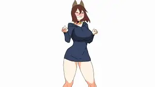 Thicc Dragon girl - Sad cat dancing animation
