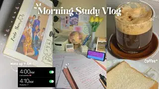 4 AM STUDY VLOG📚*Realistic* morning routine🎀Bangladesh🇧🇩Study motivation☕️✨