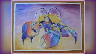 Как нарисовать Томатоа. Краба из мультфильма Моана. Гуашь
