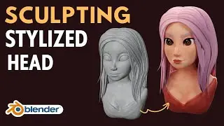 Blender How to Sculpt Stylized Head / Free Beginner Tutorial