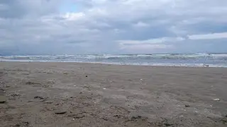 Spanish Coast - Sound of the waves at the beach in Valencia during a cold day.