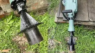 DIY Насадка на отбойный молоток для забивания труб под забор!